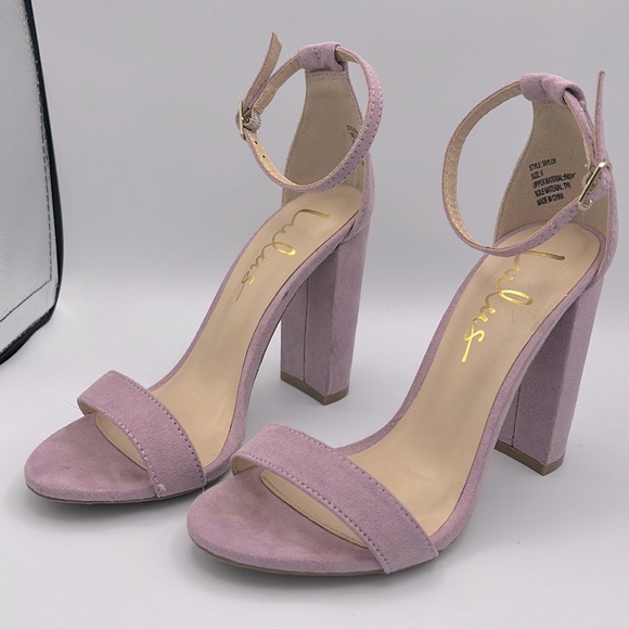 Lulus Shoes - Lulus Taylor Dusty Lilac Suede Chunky Block Heel Open Toed Pumps 5 Women’s